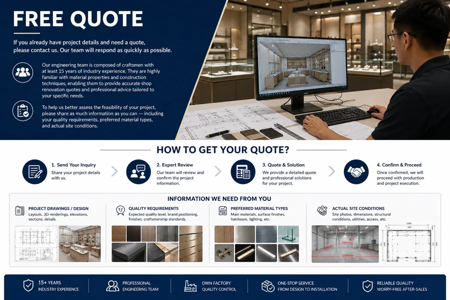 Custom retail fixture project consultation